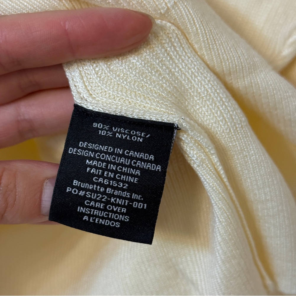 Brunette The Label Ribbed Knit Crew Sweater Cream XS/S NWT - Picture 5 of 12